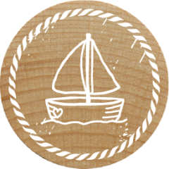 Woodies stamp - Bateau à la main voile