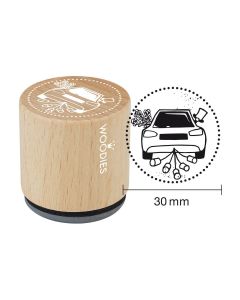 Woodies stamp - Voiture avec boîtes de conserve