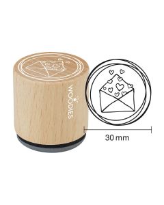 Woodies stamp - Enveloppe avec cœurs